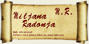 Miljana Radonja vizit kartica